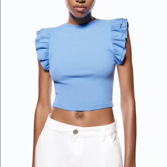 Zara | Tops | Zara Ruffled Sleeveless Top | Poshmark